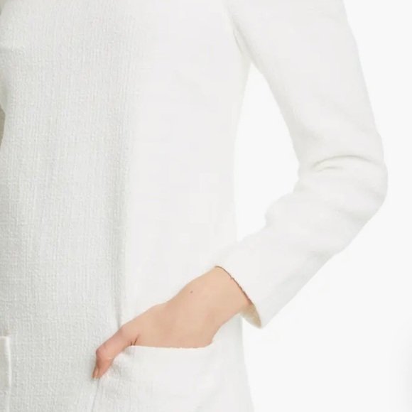 VERONICA BEARD Alona Tweed Square Neck Long Sleeve Mini Dress Ivory 8 - Picture 12 of 16